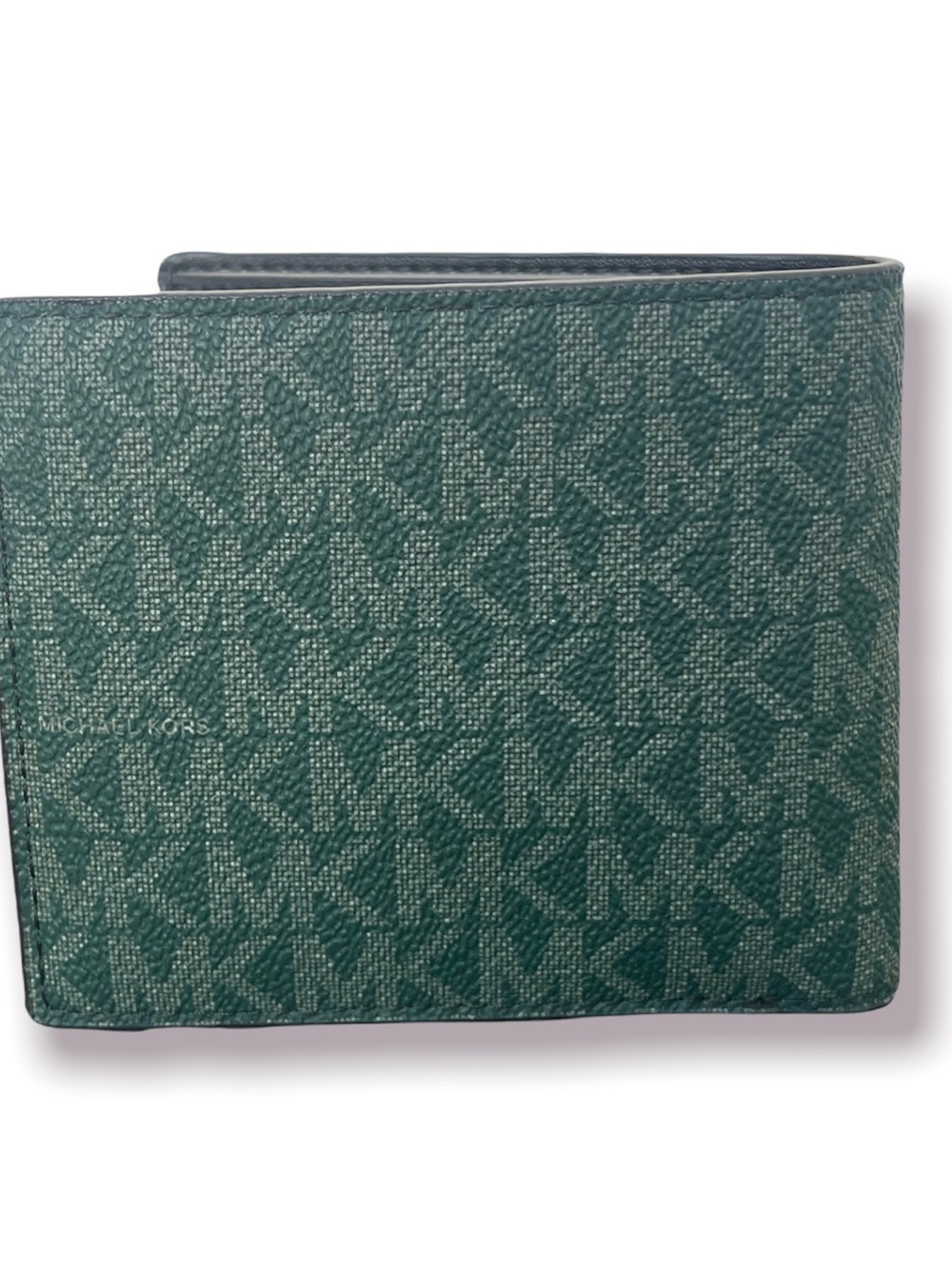 Michael Kors Green and Yellow Diagonal Logo Card Holder - Picture 2 of 8